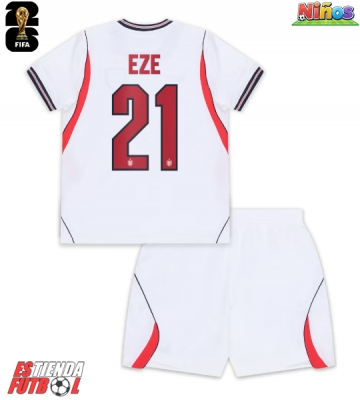 Inglaterra Eberechi Eze #21 Primera Equipación Niños Mundial 2026 Manga Corta (+ Pantalones cortos)